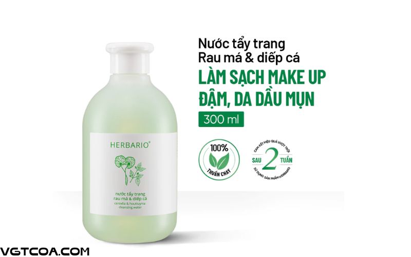 Nước tẩy trang Rau Má & Diếp Cá Herbario 300ml